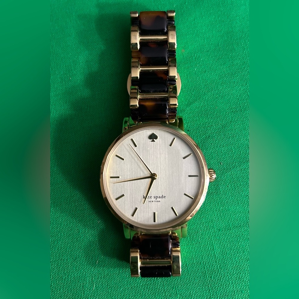 NWOT Kate Spade Gold and Brown Tortoiseshell Print Watch